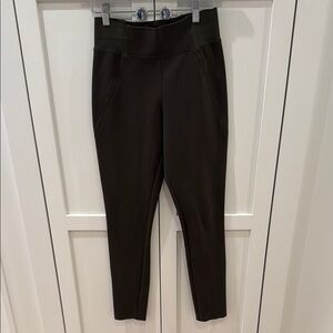 White + Warren Dark Olive Ankle Wide elastic waist Lux Thick Leggings Pants